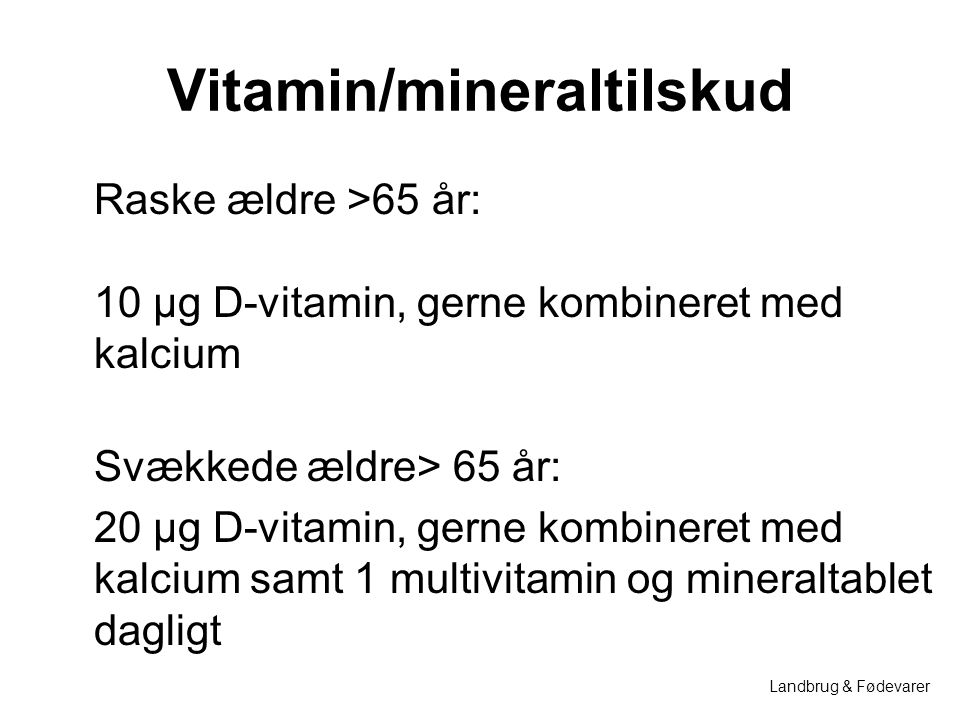 Vitamin/mineraltilskud