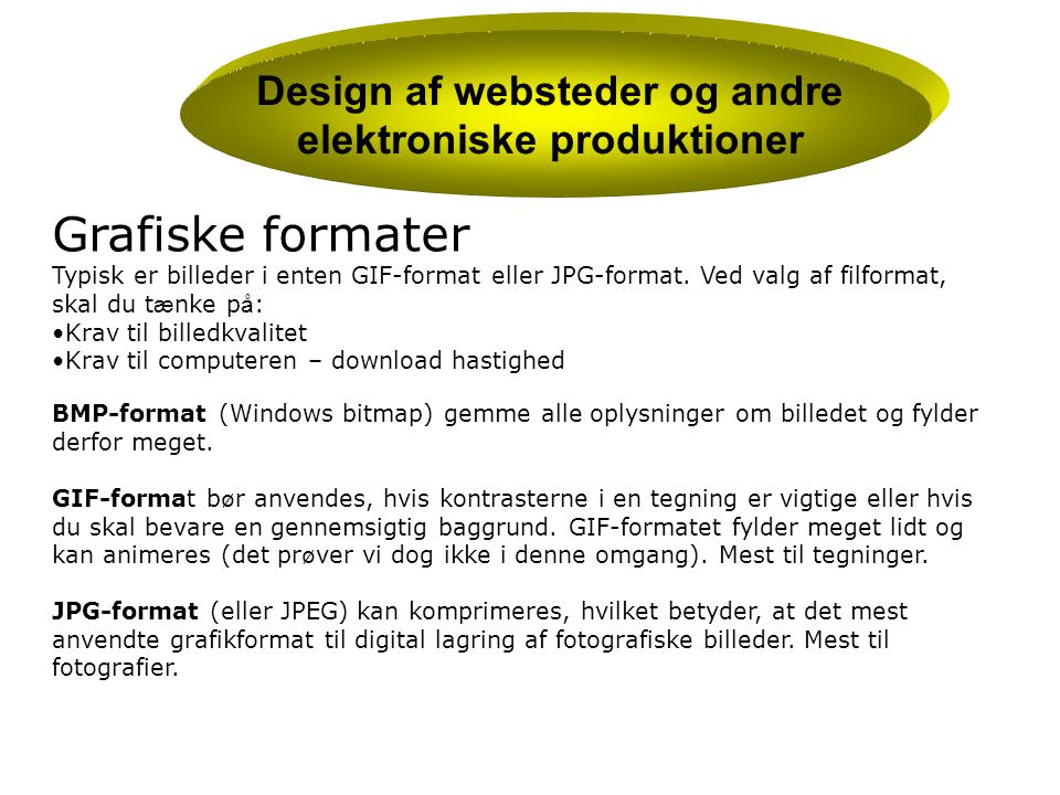 Design af websteder og andre elektroniske produktioner