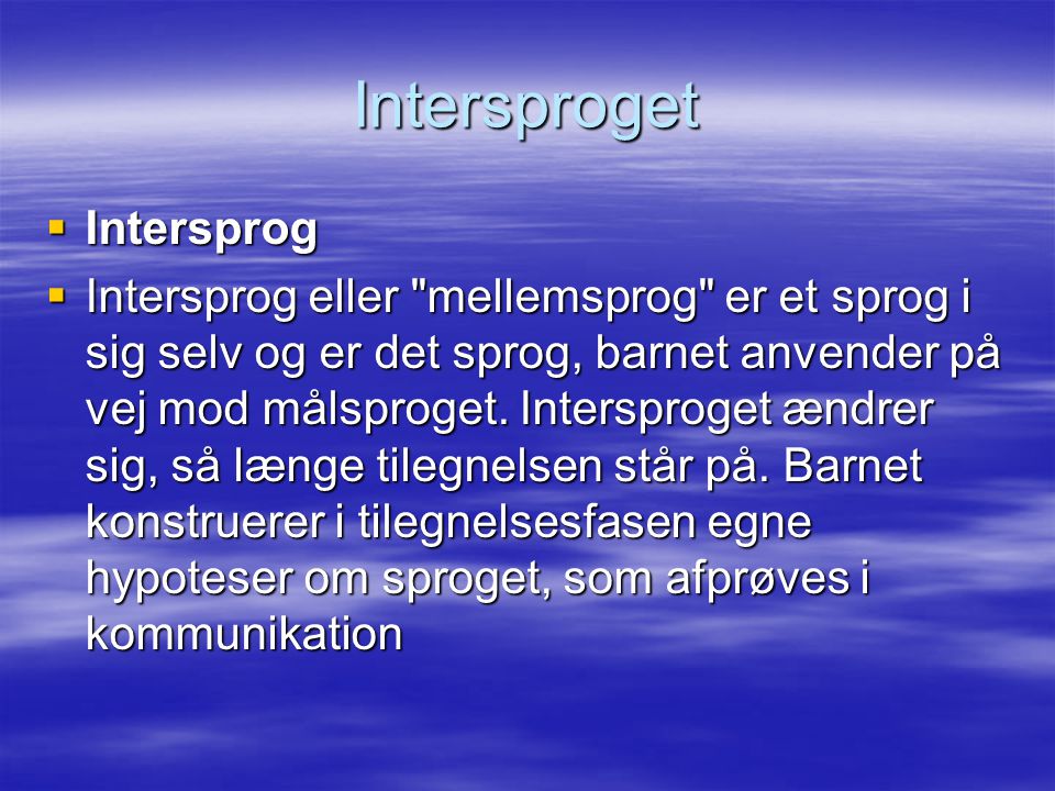 Intersproget Intersprog