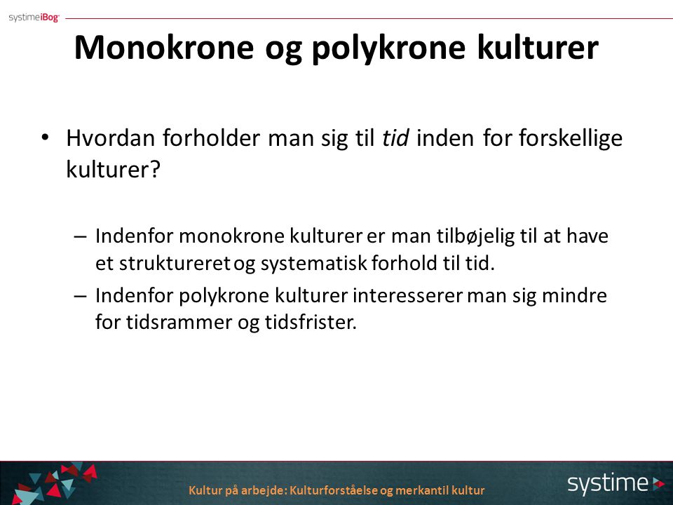 Monokrone og polykrone kulturer