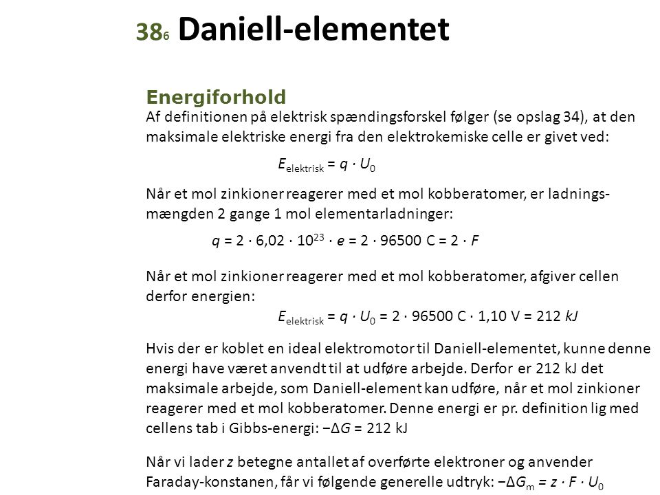 386 Daniell-elementet Energiforhold