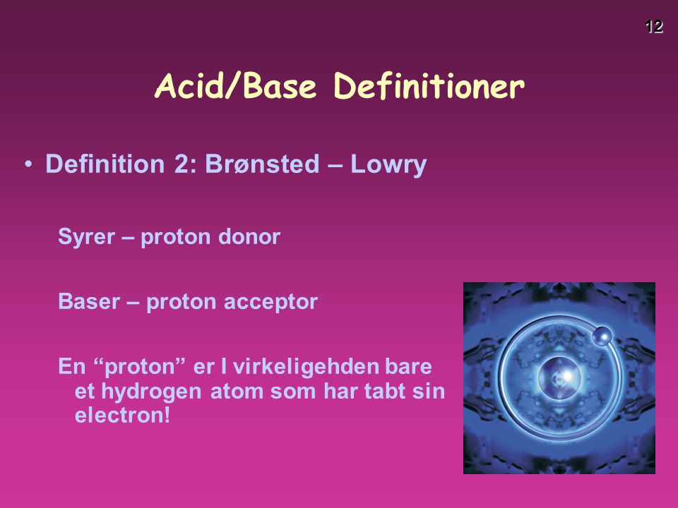Acid/Base Definitioner