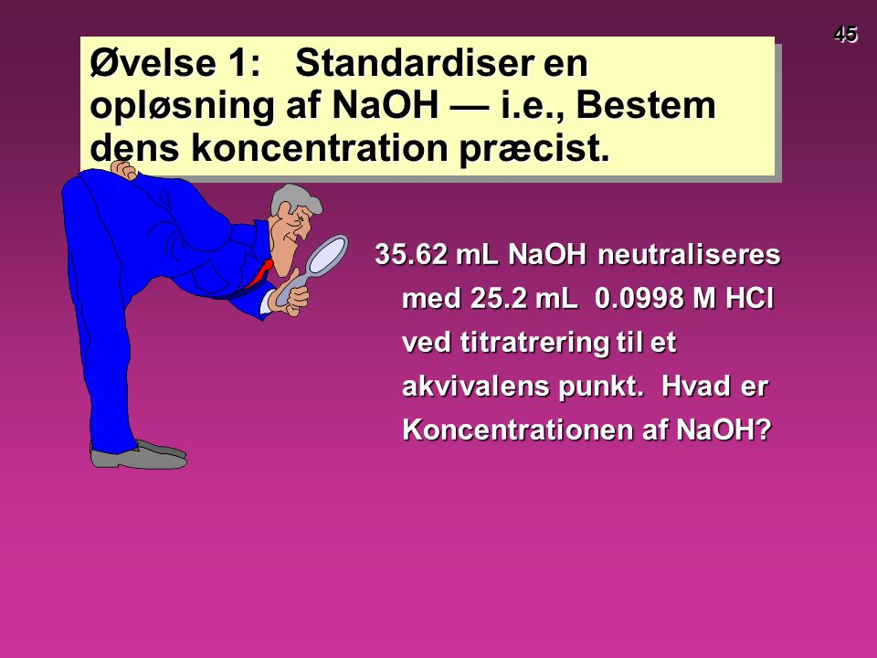 Øvelse 1: Standardiser en opløsning af NaOH — i. e