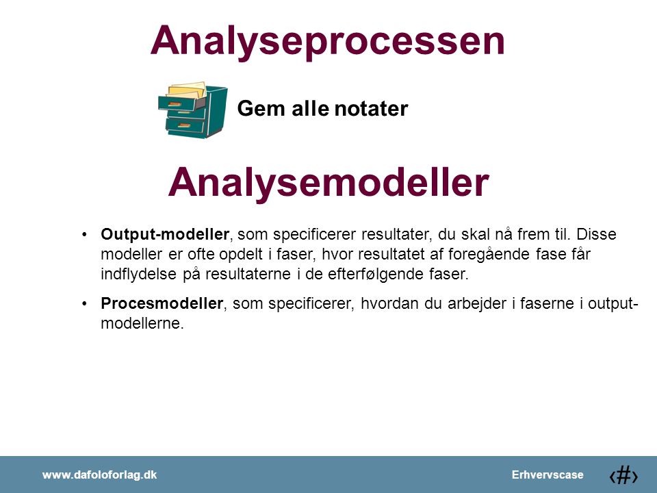 Analyseprocessen Analysemodeller