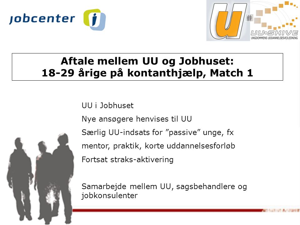Aftale mellem UU og Jobhuset: årige på kontanthjælp, Match 1