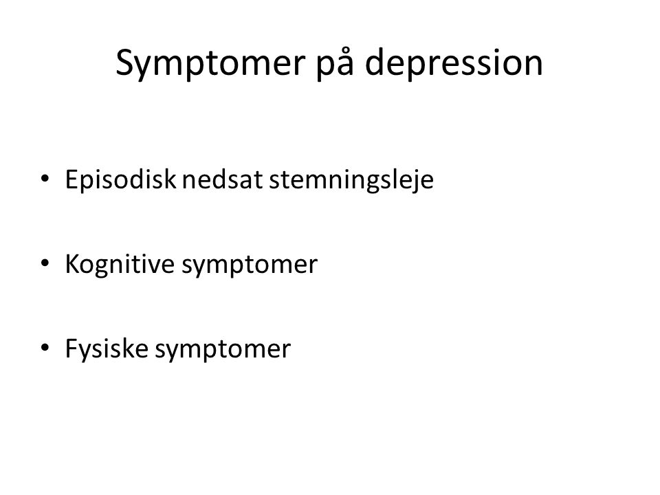 Symptomer på depression