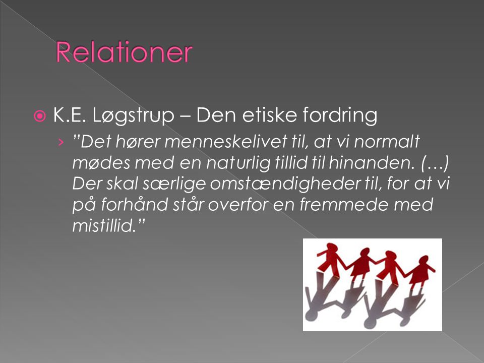 Relationer K.E. Løgstrup – Den etiske fordring