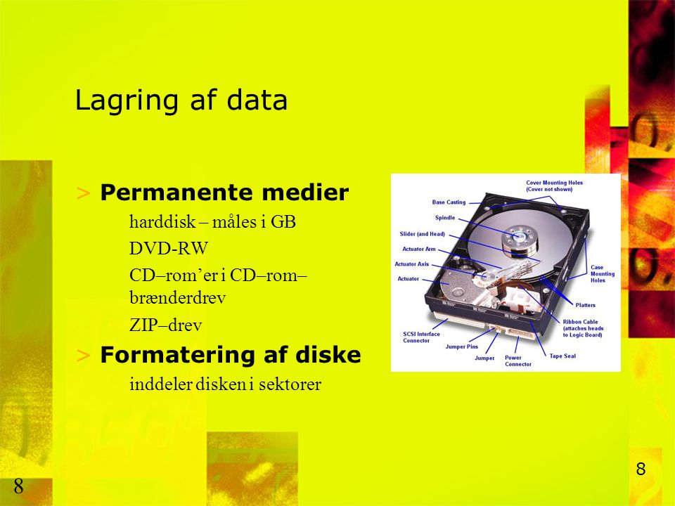 Lagring af data Permanente medier Formatering af diske