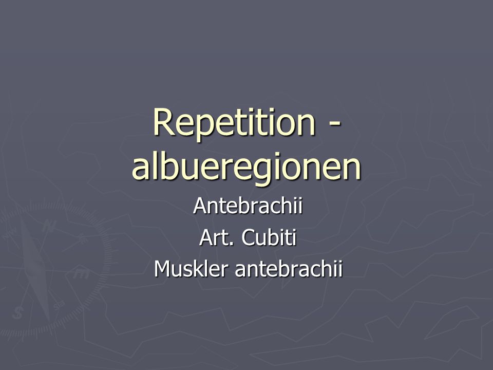 Repetition - albueregionen
