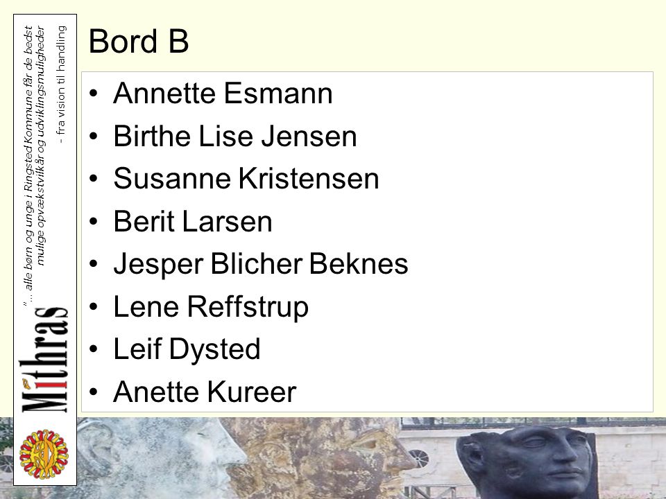 Bord B Annette Esmann Birthe Lise Jensen Susanne Kristensen