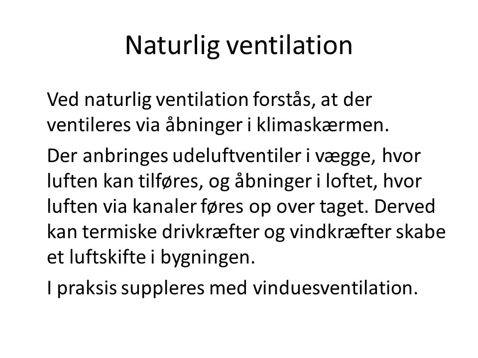 Naturlig ventilation