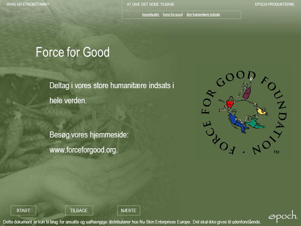 kavaritualet - force for good - den humanitære indsats