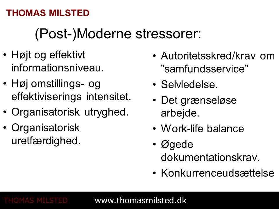(Post-)Moderne stressorer: