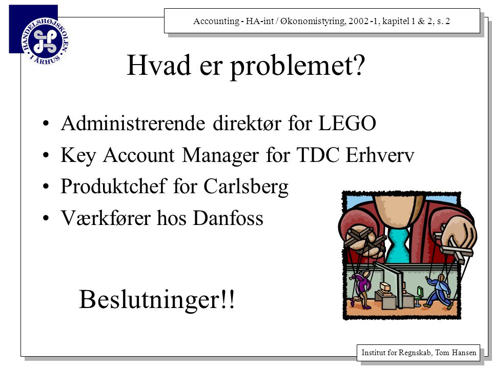 Hvad er problemet Beslutninger!! Administrerende direktør for LEGO