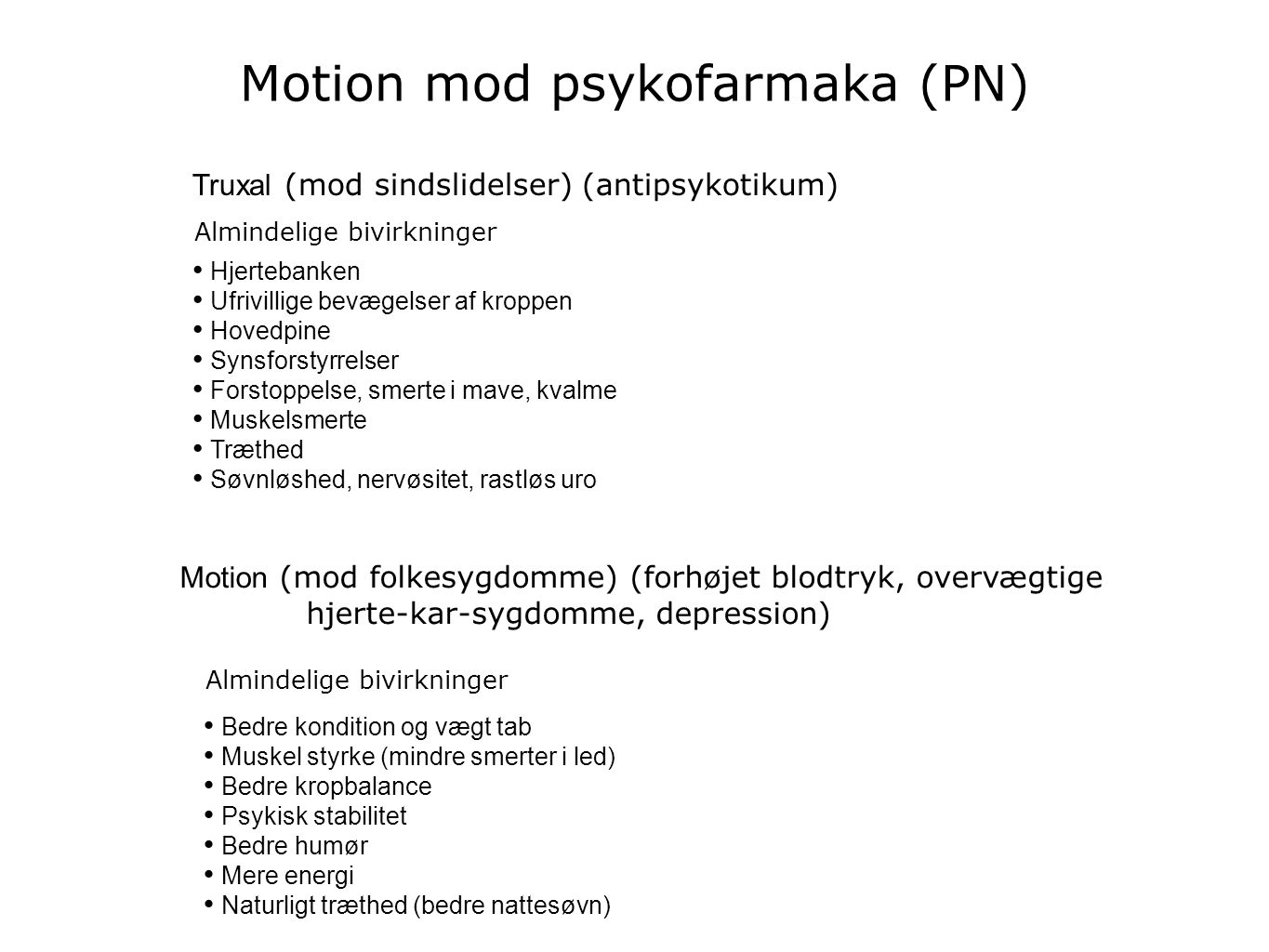 Motion mod psykofarmaka (PN)