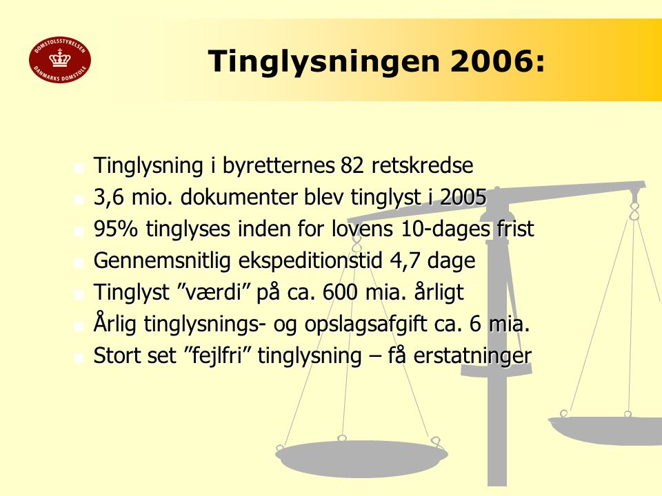 Tinglysningen 2006: Tinglysning i byretternes 82 retskredse