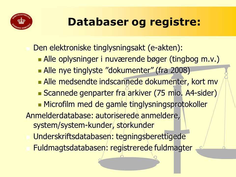 Databaser og registre: