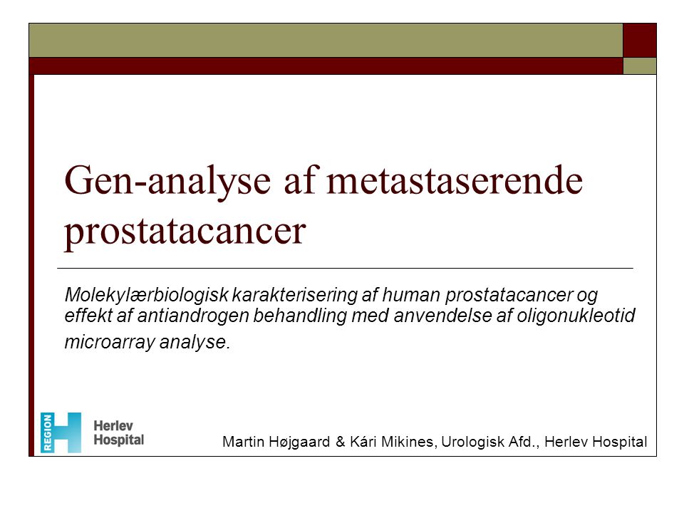 Gen-analyse af metastaserende prostatacancer