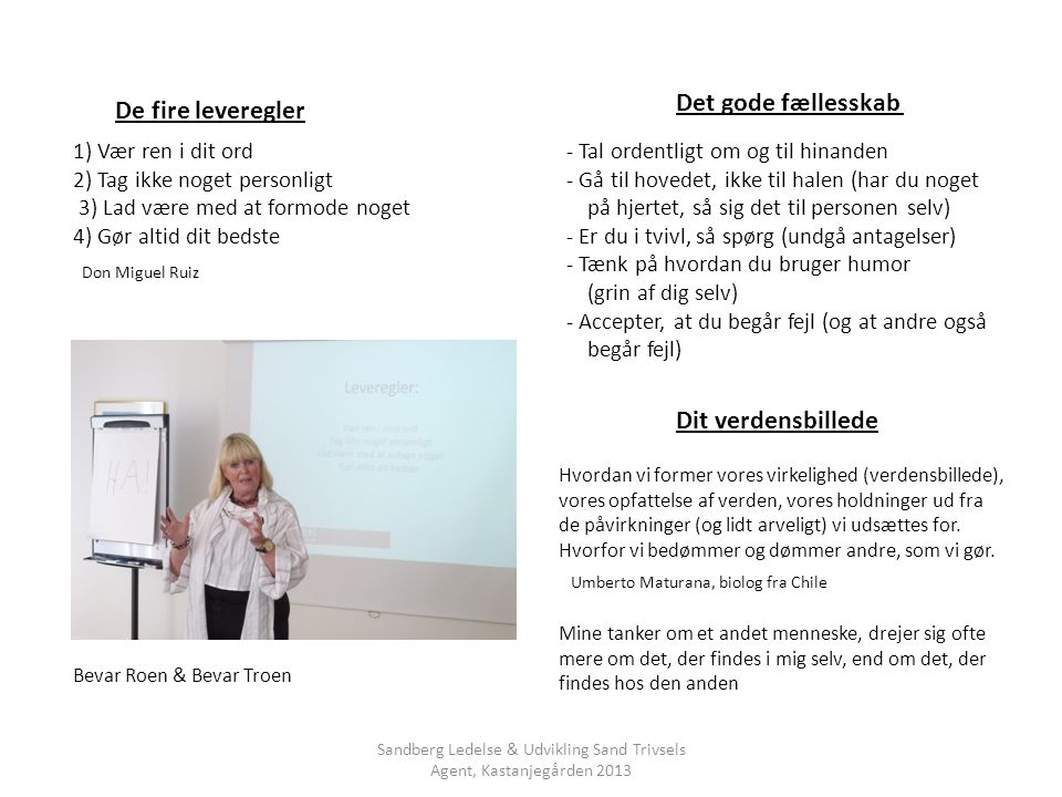 Sandberg Ledelse & Udvikling Sand Trivsels Agent, Kastanjegården 2013