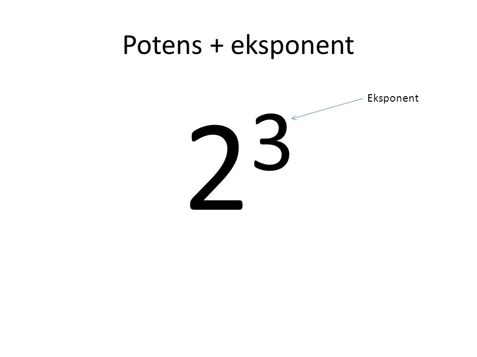 Potens + eksponent 23 Eksponent