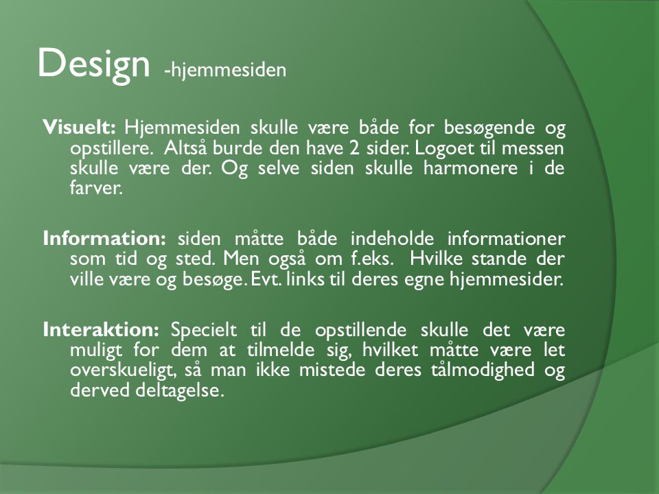 Design -hjemmesiden