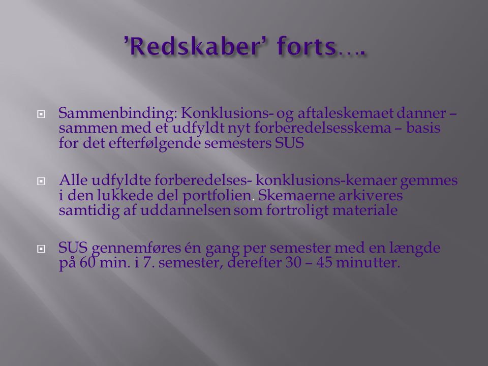 ’Redskaber’ forts….