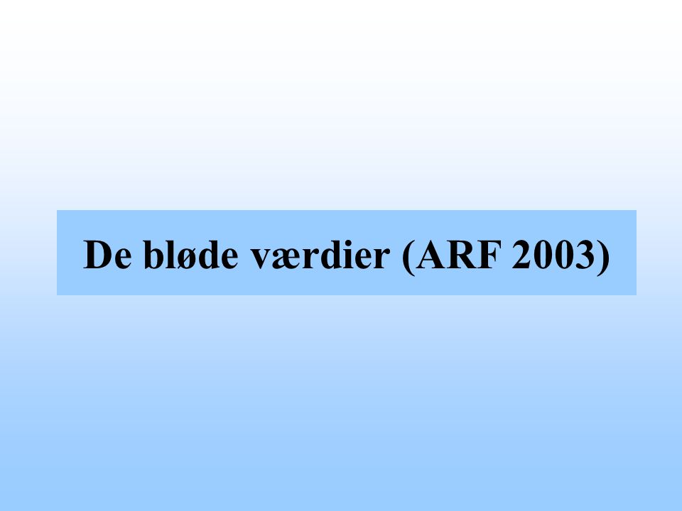 De bløde værdier (ARF 2003)