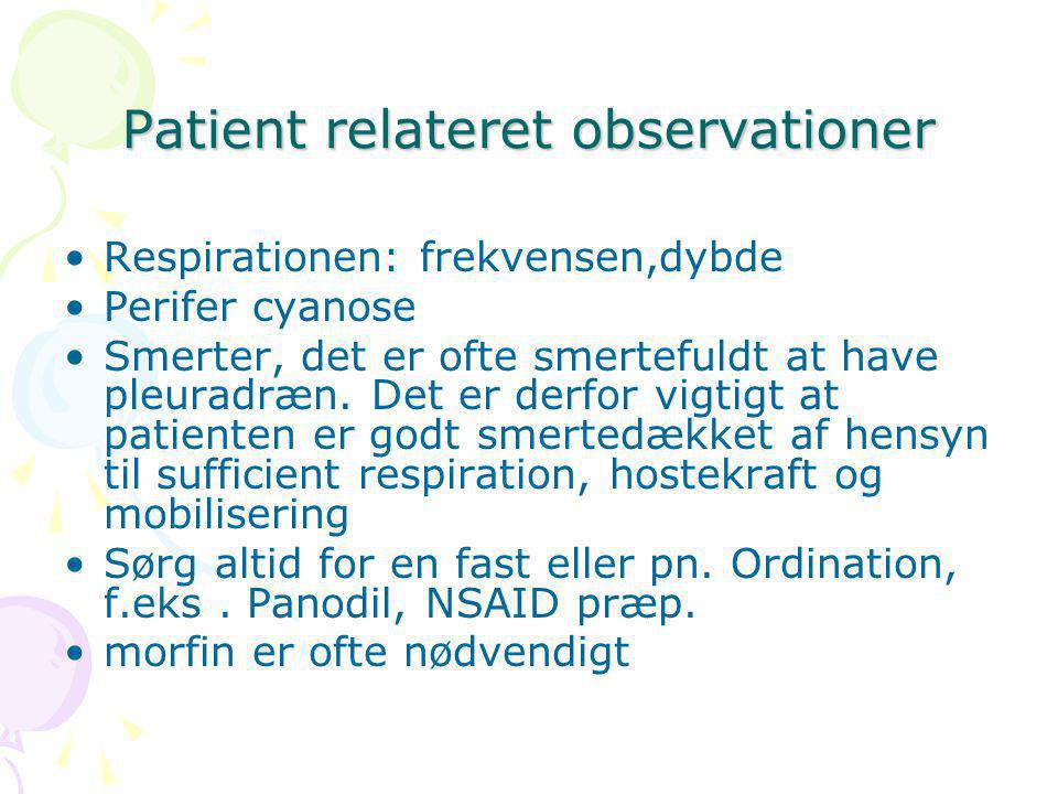 Patient relateret observationer
