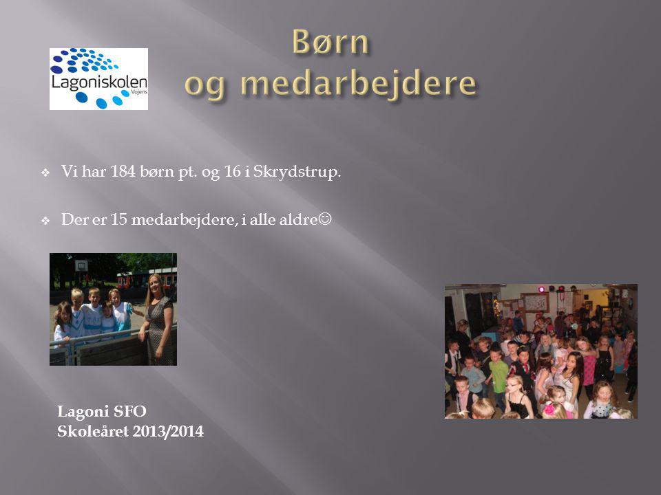 Børn og medarbejdere Vi har 184 børn pt. og 16 i Skrydstrup.