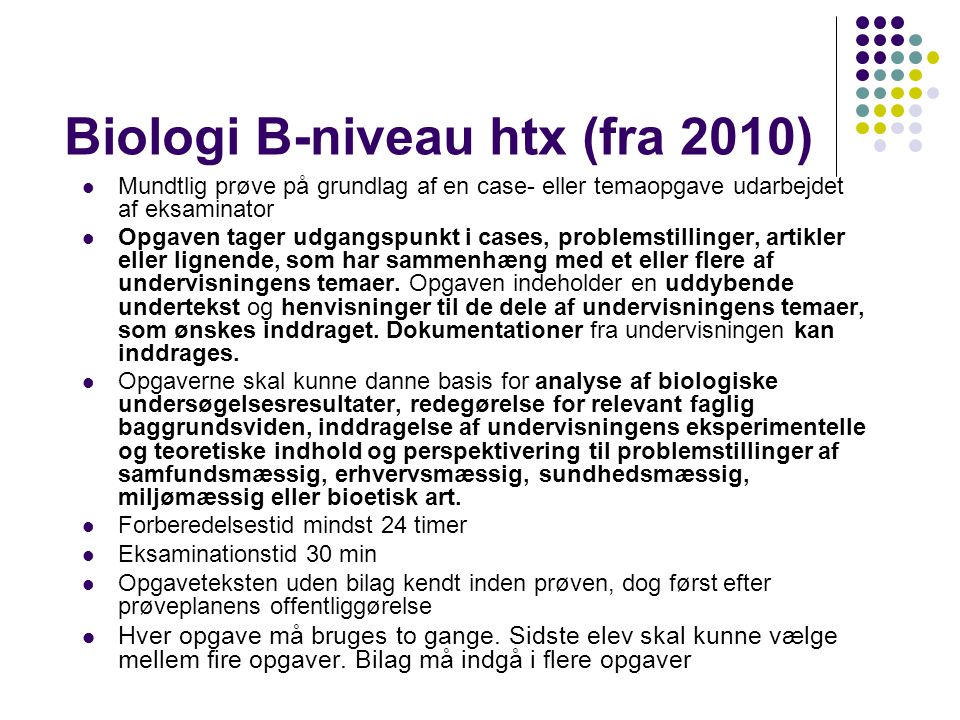 Biologi B-niveau htx (fra 2010)