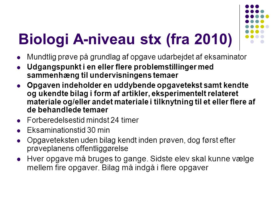 Biologi A-niveau stx (fra 2010)