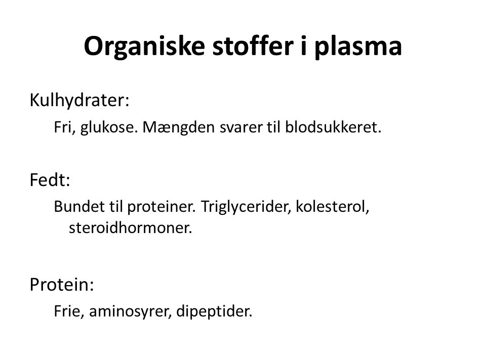 Organiske stoffer i plasma
