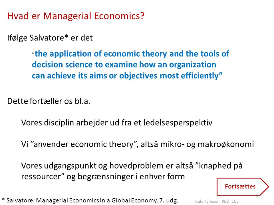 Hvad er Managerial Economics