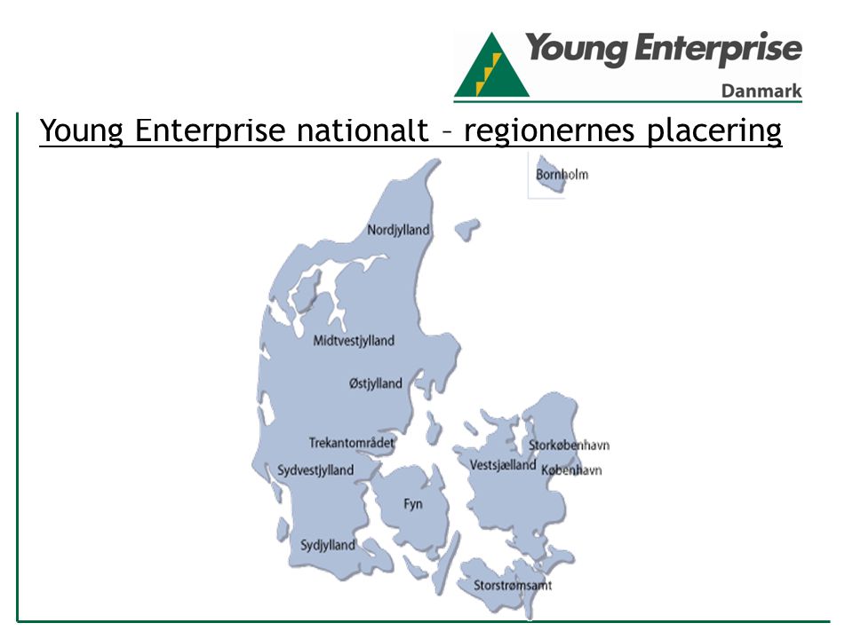 Young Enterprise nationalt – regionernes placering