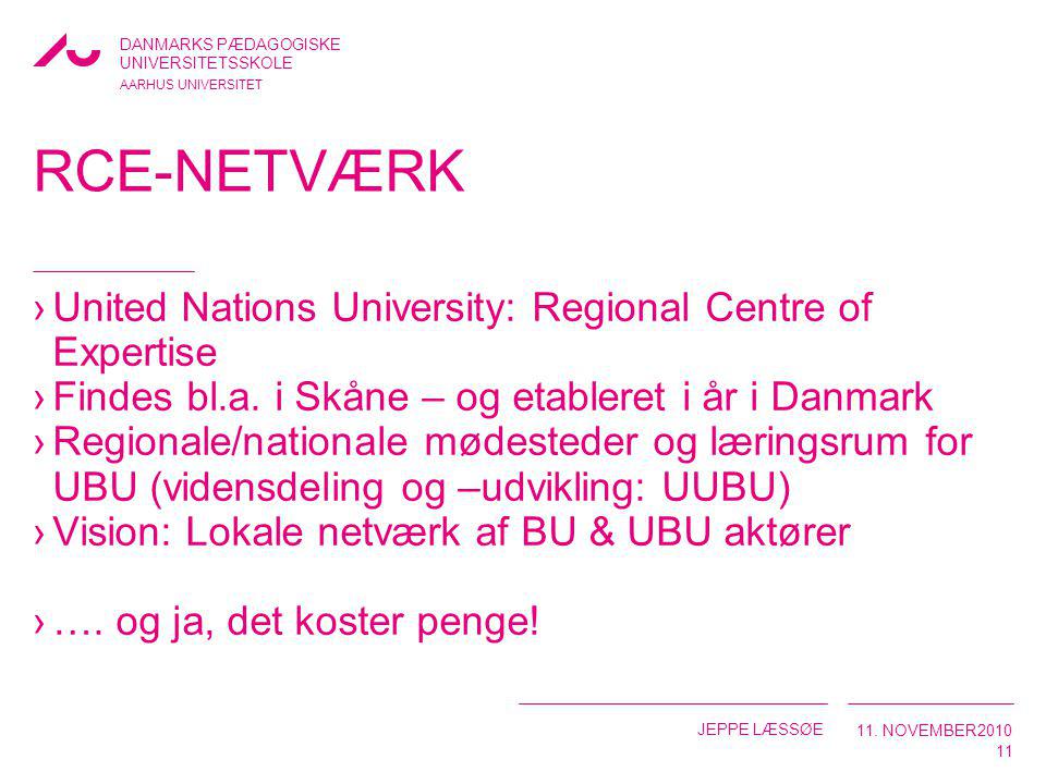 RCE-netværk United Nations University: Regional Centre of Expertise