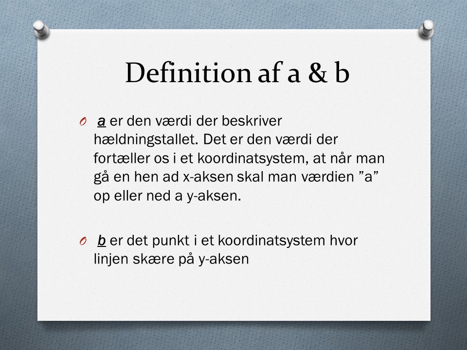 Definition af a & b