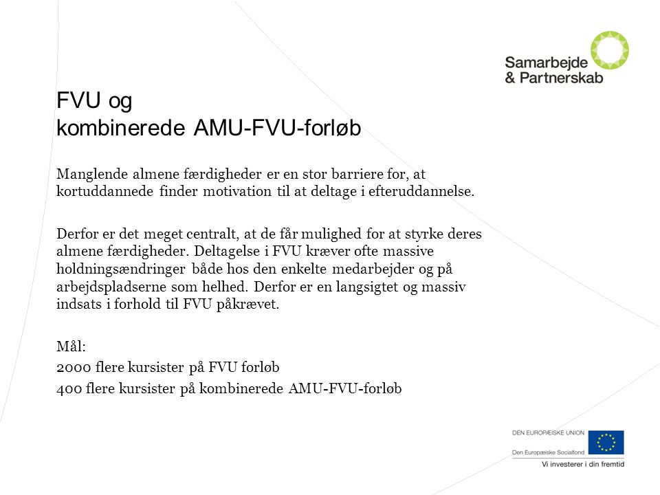 FVU og kombinerede AMU-FVU-forløb