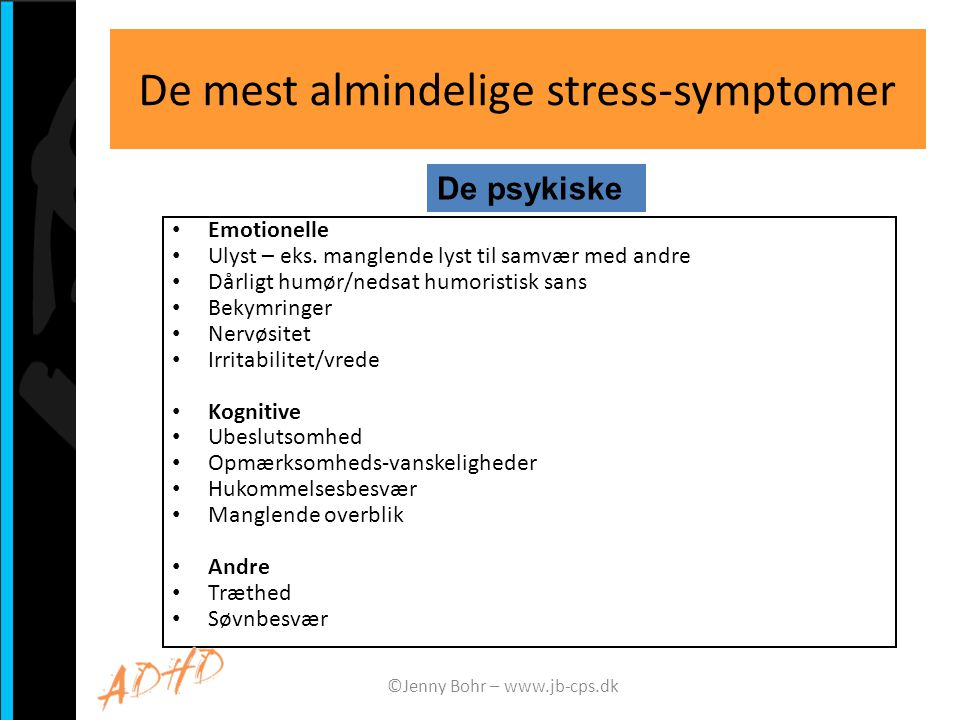 De mest almindelige stress-symptomer