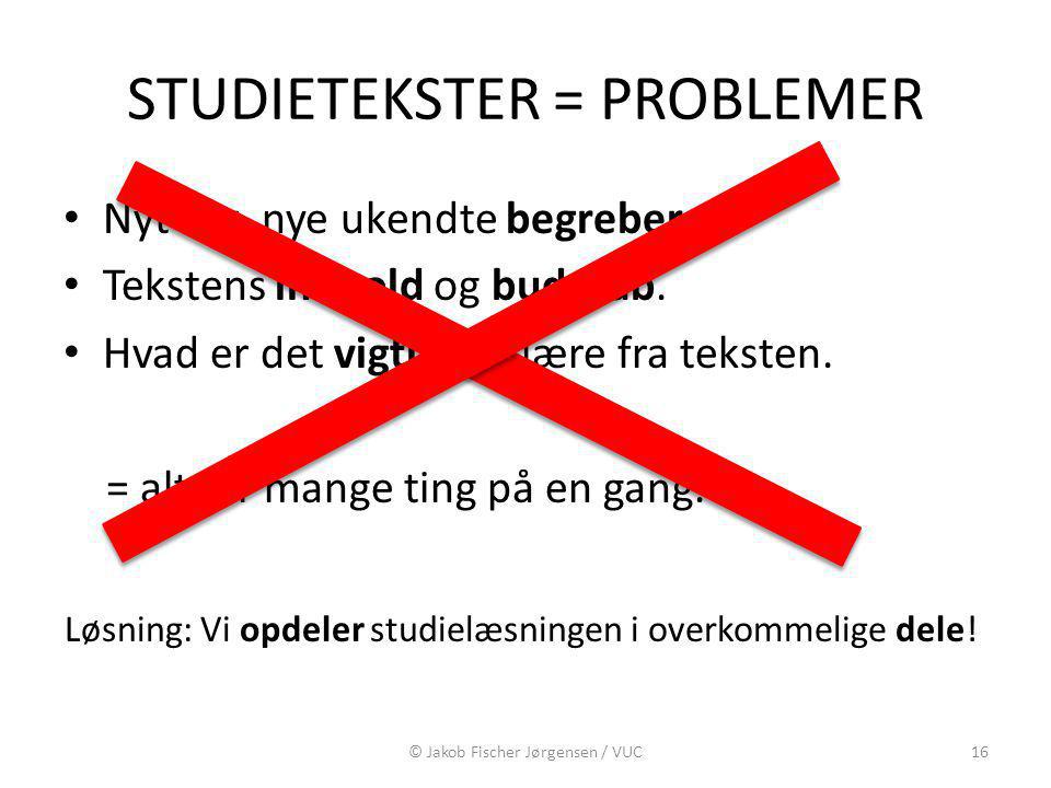 STUDIETEKSTER = PROBLEMER