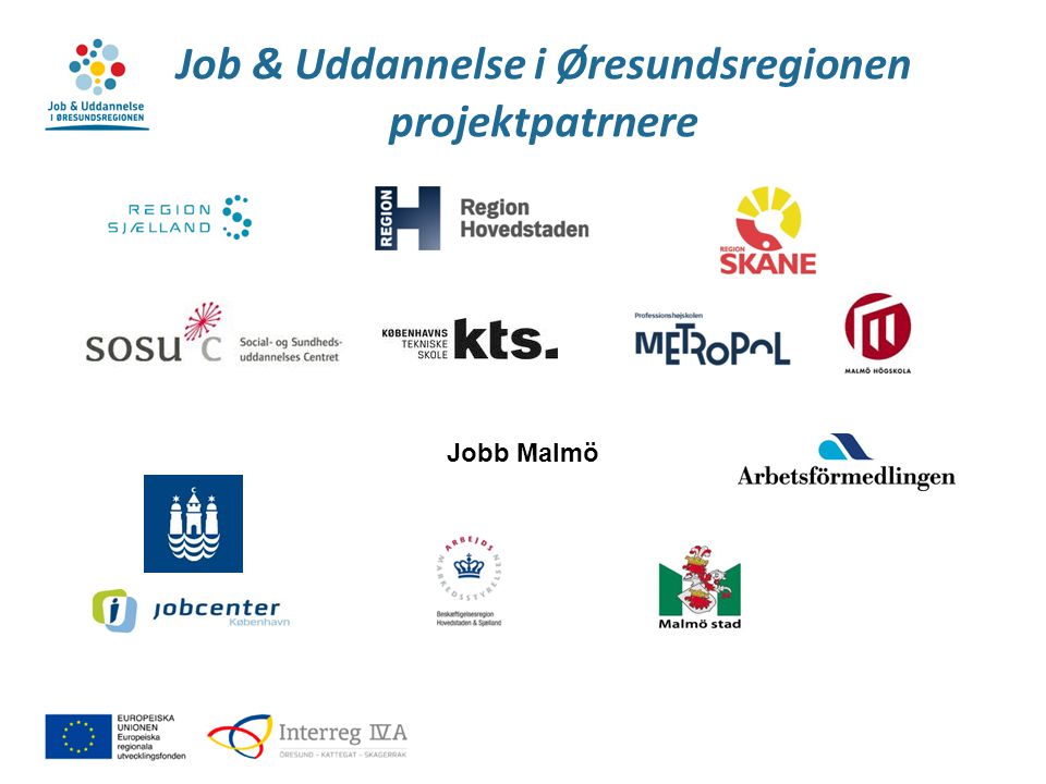 Job & Uddannelse i Øresundsregionen projektpatrnere