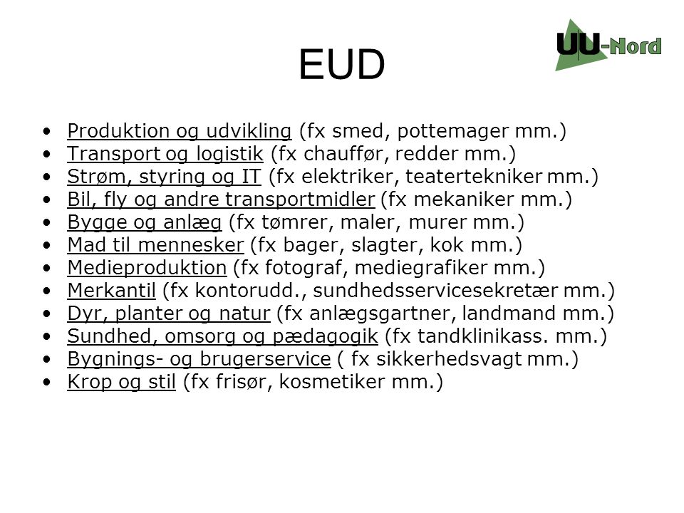 EUD Produktion og udvikling (fx smed, pottemager mm.)