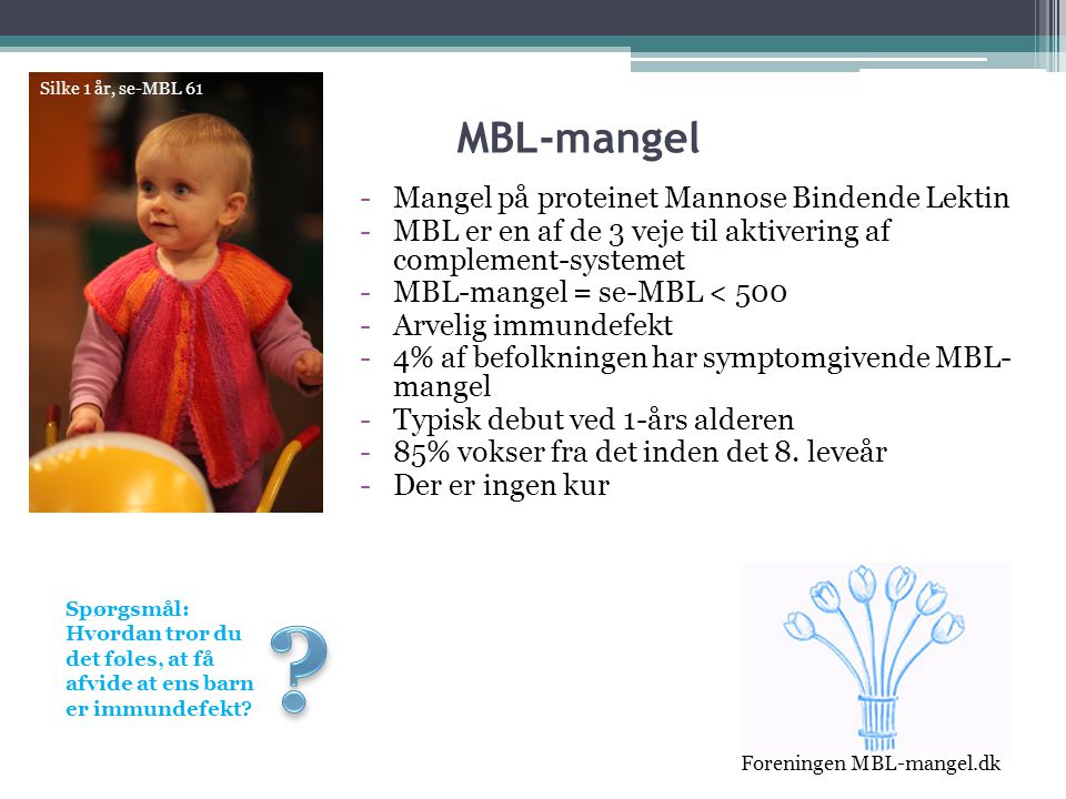 MBL-mangel Mangel på proteinet Mannose Bindende Lektin