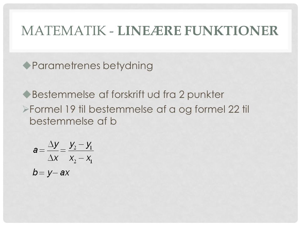 MatemaTik - Lineære funktioner
