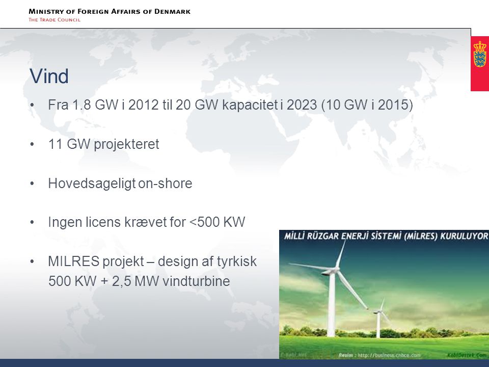 Vind Fra 1.8 GW i 2012 til 20 GW kapacitet i 2023 (10 GW i 2015)