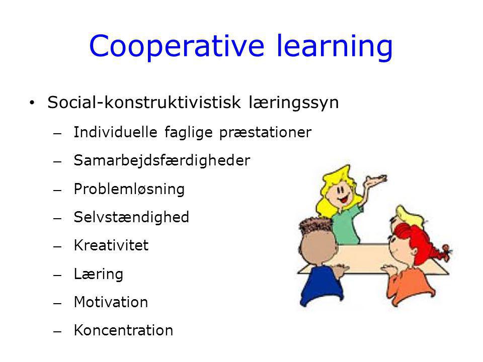 Cooperative learning Social-konstruktivistisk læringssyn