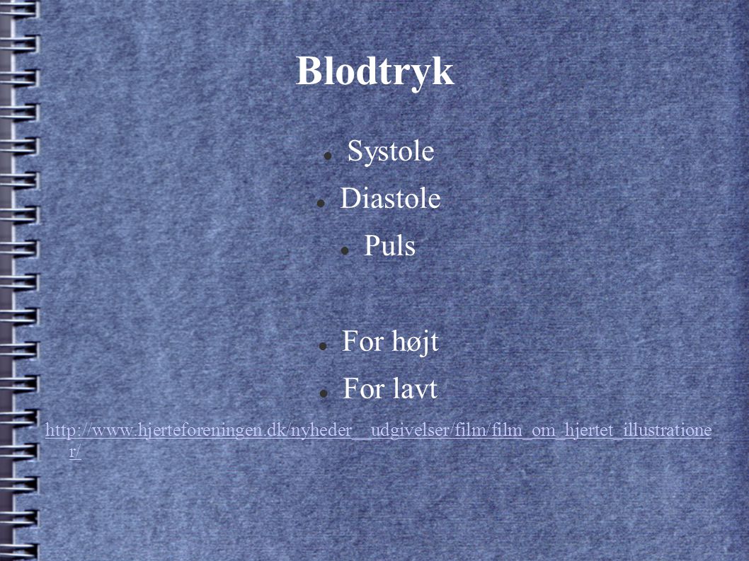 Blodtryk Systole Diastole Puls For højt For lavt