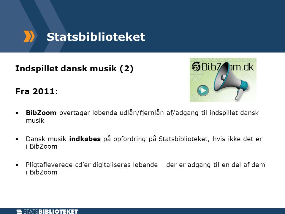 Indspillet dansk musik (2) Fra 2011:
