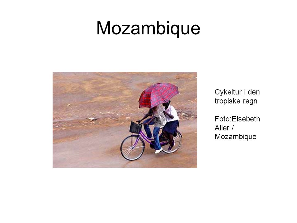 Mozambique Cykeltur i den tropiske regn Foto:Elsebeth Aller / Mozambique