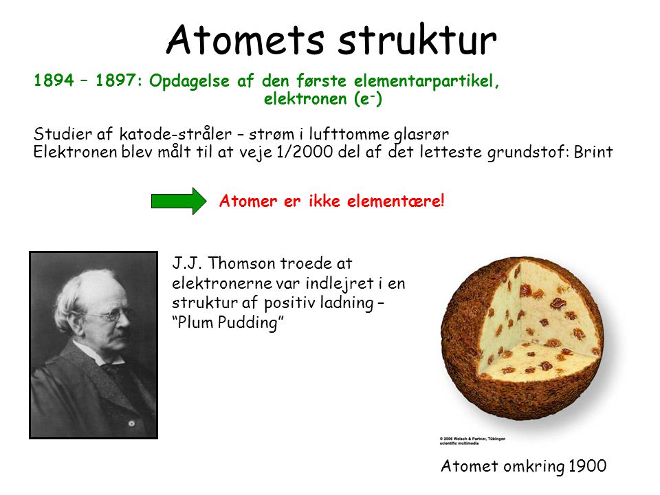 What is the matter 13 March Atomets struktur – 1897: Opdagelse af den første elementarpartikel,
