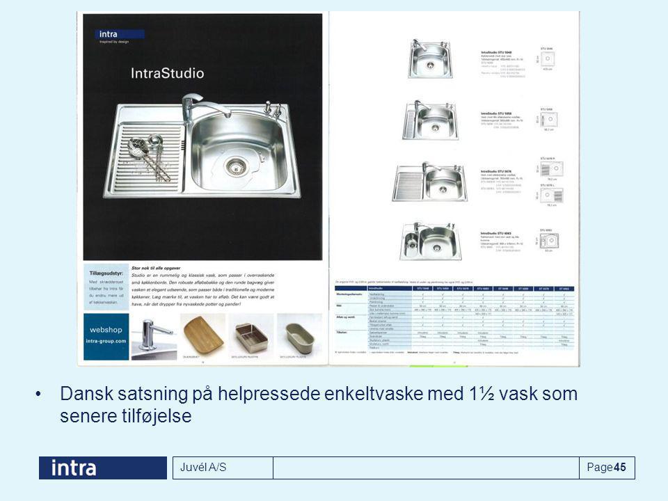 Dansk satsning på helpressede enkeltvaske med 1½ vask som senere tilføjelse